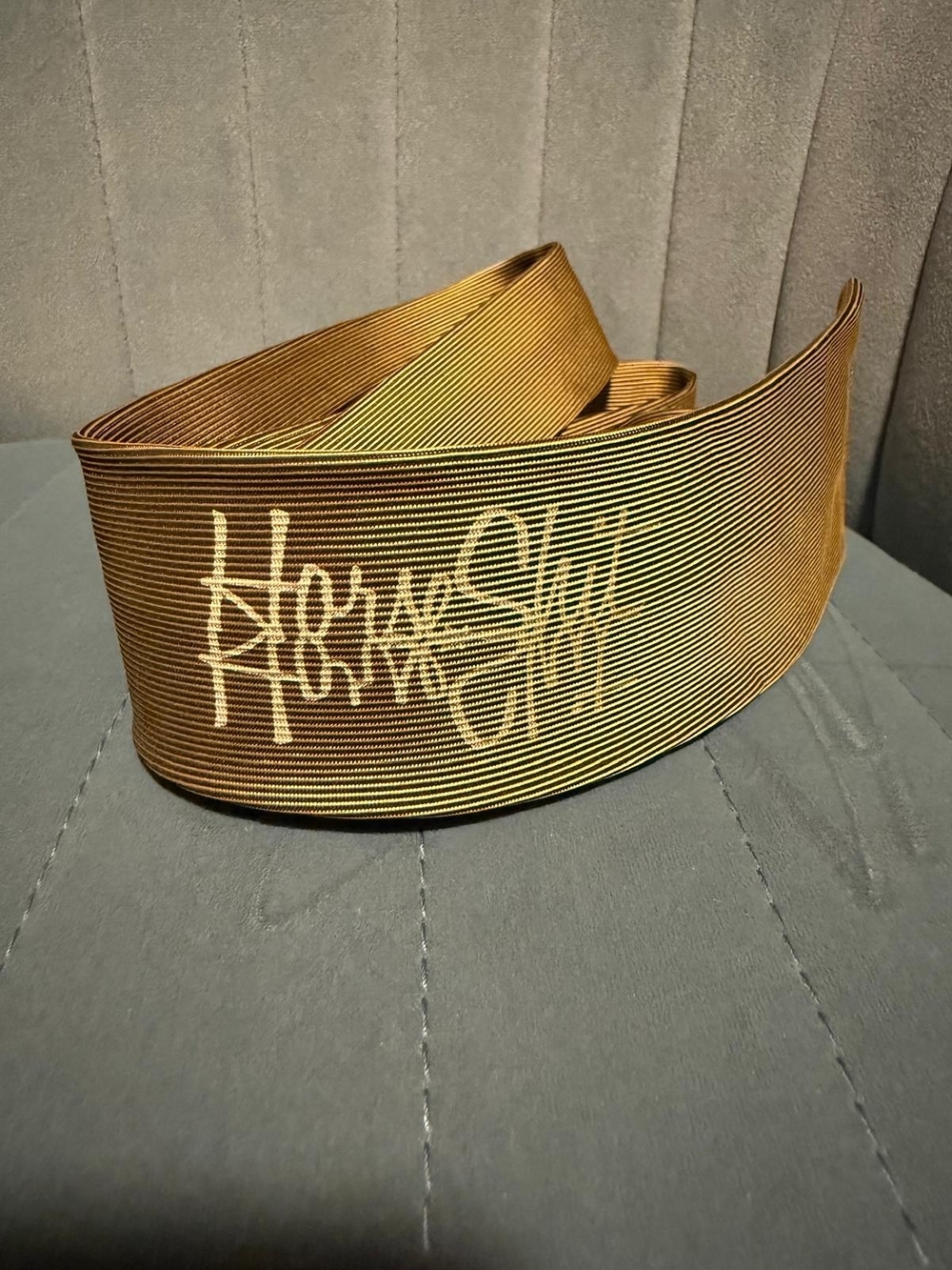 Metallic Gold Ribbed Tie - Picture 2 of 5